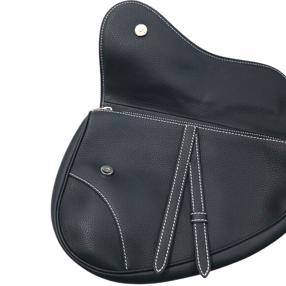 DIORSaddle Grained Calfskin Saddle Bag Navy Blue - Picture 3 of 8